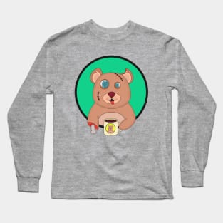 Coffee Zombie Bear Long Sleeve T-Shirt